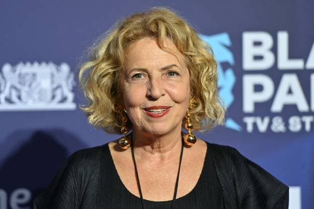 Michaela MAY (Schauspielerin). Einzelbild,angeschnittenes Einzelmotiv,Portraet,Portrait,Porträt. Roter Teppich,Blauer Panther Ð TV und Streaming Award 2023 am 25.10.2023 in der BMW Welt Muenchen.