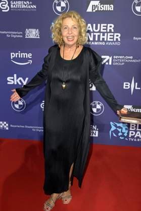 Michaela May bei der Verleihung vom Blauer Panther - TV & Streaming Award 2023 in der BMW Welt. München, 25.10.2023