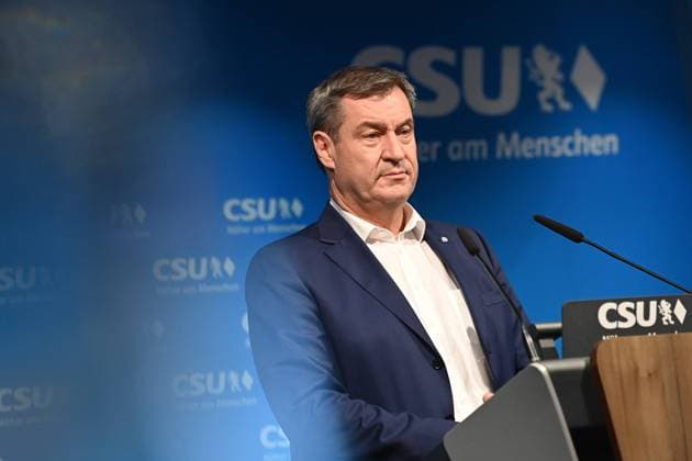 Markus SOEDER (Ministerpraesident Bayern und CSU Vorsitzender), Einzelbild,angeschnittenes Einzelmotiv,Halbfigur,halbe Figur. Gemeinsame Sitzung des CSU-Vorstands und der CSU-Landtagsfraktion am 26.10. 2023 Pressekonferenz in der CSU Landesleitung in Muenchen, *** Markus SOEDER Ministerpraesident Bavaria and CSU Chairman , single image,cropped single image,half figure,half figure Joint meeting of the CSU Executive Committee and the CSU Parliamentary Group on 26 10 2023 Press conference in the CSU state leadership in Munich,