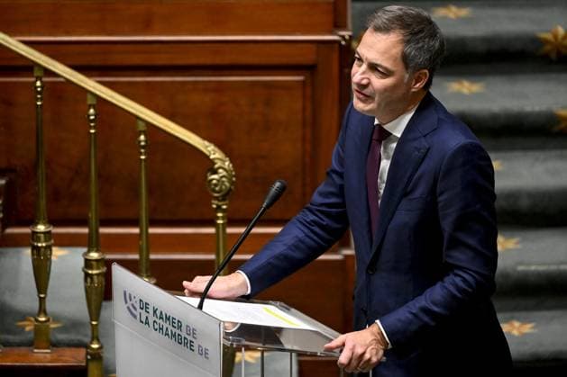 News Bilder des Tages Prime Minister Alexander De Croo pictured during a plenary session of the Chamber at the Federal Parliament in Brussels on Thursday 26 October 2023. DIRKxWAEM 78575471