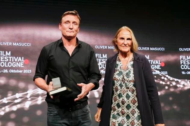 Oliver Masucci und Gabriela Sperl bei der Verleihung der Cologne Awards auf dem 33. Film Festival Cologne 2023 im E-Werk. Köln, 26.10.2023