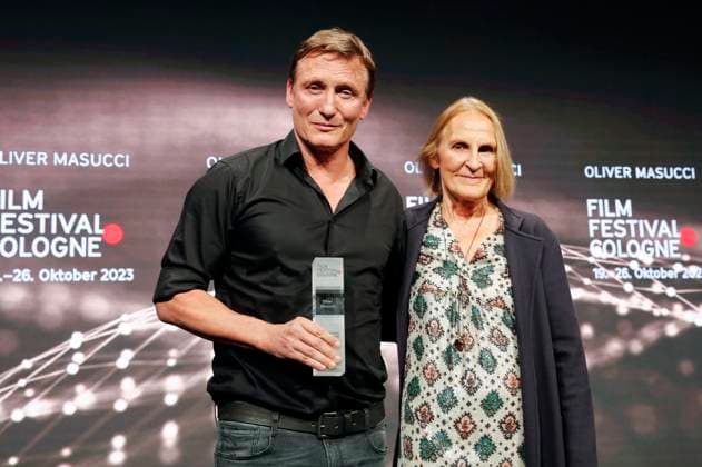Oliver Masucci und Gabriela Sperl bei der Verleihung der Cologne Awards auf dem 33. Film Festival Cologne 2023 im E-Werk. Köln, 26.10.2023