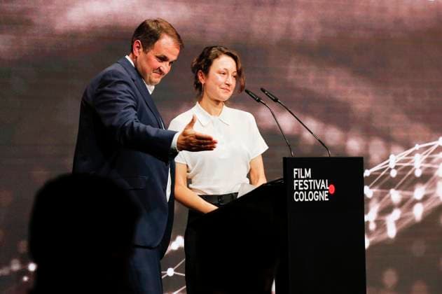 Nathanael Liminski und Katharina Huber bei der Verleihung der Cologne Awards auf dem 33. Film Festival Cologne 2023 im E-Werk. Köln, 26.10.2023