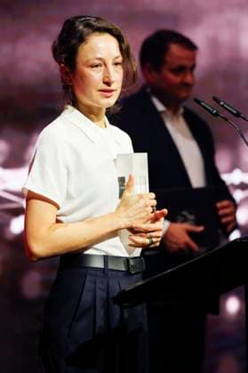Katharina Huber bei der Verleihung der Cologne Awards auf dem 33. Film Festival Cologne 2023 im E-Werk. Köln, 26.10.2023