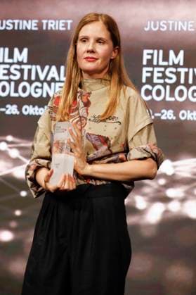 Justine Triet bei der Verleihung der Cologne Awards auf dem 33. Film Festival Cologne 2023 im E-Werk. Köln, 26.10.2023