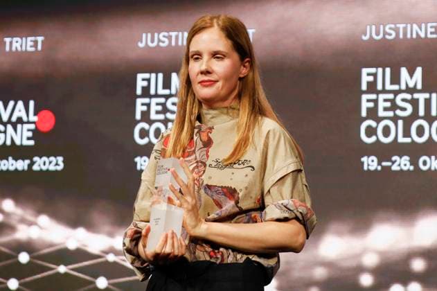 Justine Triet bei der Verleihung der Cologne Awards auf dem 33. Film Festival Cologne 2023 im E-Werk. Köln, 26.10.2023