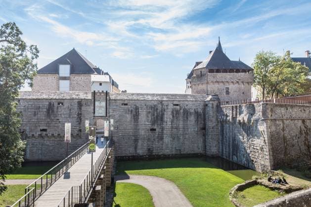 RECORD DATE NOT STATED Nantes, France - September 25, 2018: architectural detail of the castle of the Dukes of Brittany on a summer day. It is classified as a historical monument since 1840 , 31813234.jpg, French, ancient, antique, arch, architecture, art, attraction, big, blue, bretagne, bridge, brittany, building, castle, chateau, city, conservation, day, de, des, detail, ducs, dukes, europe, exterior, facade, famous, fortress, france, heritage, historic, historical, history, huge, kingdom, landmark, medieval, nantes, old, outdoor, palace, reflection, royal, sky, stone, street, strength, sunny, tourism, travel