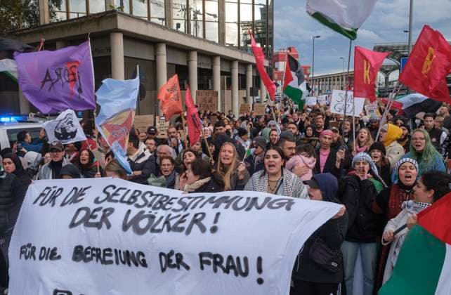 Solidaritätsdemonstration von Palästinensern gegen die Bombardierung Gazas am 29.10.2023 in Köln. *** Solidaritätsdemonstration von Palästinensern gegen die Bombardierung Gazas am 29.10.2023 in Köln. Nordrhein-Westfalen Deutschland, Germany GMS9647