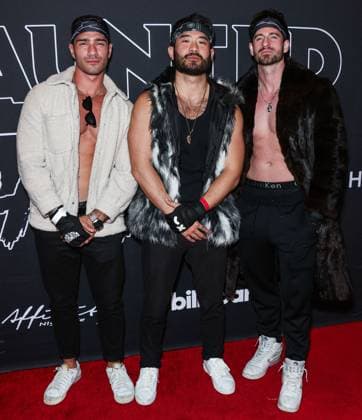 Billboard And Affinity Nightlife s Red Carpet Halloween Costume Ball - LA Kris Telhami, Vince Xu and Brxce Grimm arrive at Billboard And Affinity Nightlife s Red Carpet Halloween Costume Ball 2023 held at the W Hotel Rooftop on October 31, 2023 in Hollywood, Los Angeles, California, United States. Photo by Xavier Collin Image Press Agency ABACAPRESS.COM Los Angeles California United States  Copyright: xCollinxXavier ImagexPressxAgencyxABACAx 874073_069 CollinxXavier ImagexPressxAgencyxABACAx 874073_069