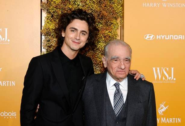 Bilder des Jahres 2023, Entertainment 11 November Entertainment Themen der Woche KW44 Entertainment Bilder des Tages Timothee Chalamet and Martin Scorsese arrives on the red carpet at WSJ Magazine 2023 Innovator Awards on Wednesday, November 01, 2023 in New York City.  NYC20231101108 JASONxSZENES