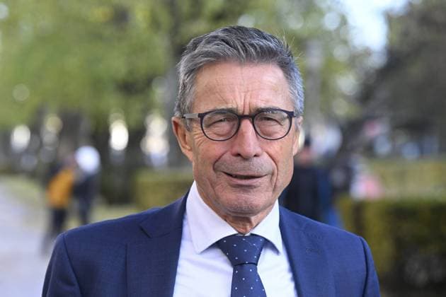 Former Secretary General of NATO Anders Fogh Rasmussen in Helsinki, Finland on Thursday 2nd November, 2023. Fogh Rasmussen would invite Ukraine to NATO. Helsinki Finland  Copyright: xJussixNukarix LKFTJ20231102163257FQDL