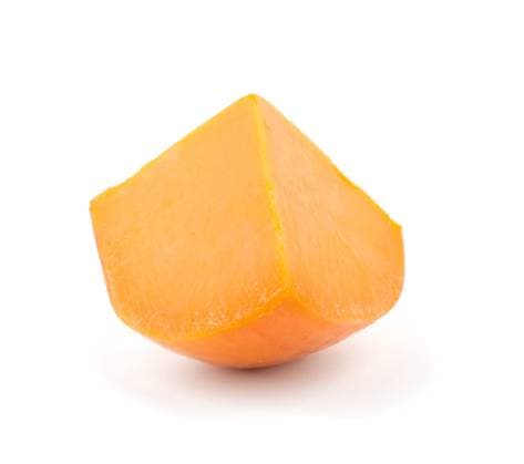 Piece of orange cheese. Isolated on white background Copyright: EvgenyxKarandaev 32181705