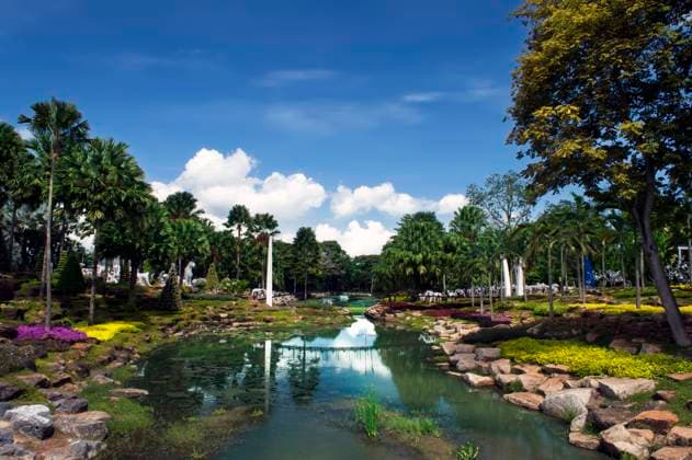 Nong Nooch Garden Landscape. Chon Buri Province, Pattaya. , 12423020.jpg, palm, tropical, nature, tree, leaf, seed, agricultural, backgrounds, asia, cultivated, plantation, woods, plant, view, scene, sunlight, space, bright, day, light, blue, sky, cloud, outdoor, pattaya, background, flora, branch, beauty, botanical, green, thai, beautiful, park, thailand, summer, garden, RECORD DATE NOT STATED