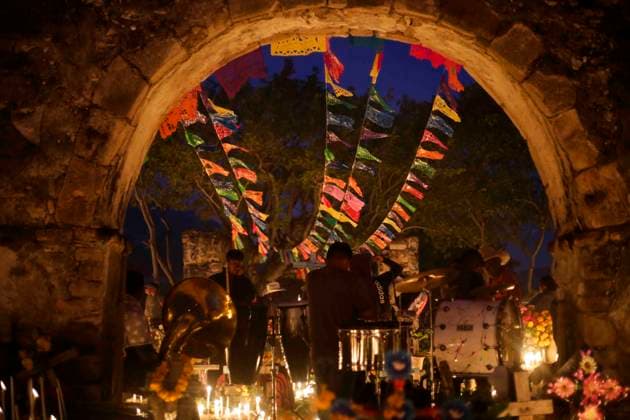November 3, 2023, San Juan Totolcintla, Guerrero, Mexico: Main entrance to the remains of a pre-Hispanic church that today serves as the pantheon of the Nahua community of San Juan Totolcintla San Juan Totolcintla Mexico - ZUMAs310 20231103_zip_s310_014 Copyright: xLuisxExSalgadox