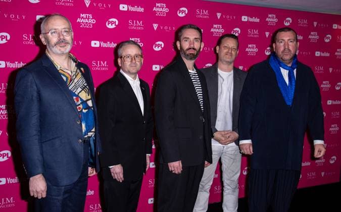 Hot Chip attends the Music Industry Trusts Award (MITS), at the Grosvenor House Hotel in London, England. UK. Monday 6th November 2023 - Copyright: xJWx FP_MITS_Award_025