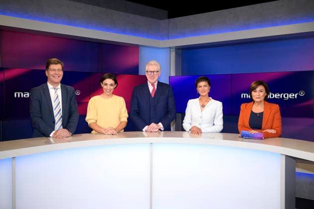 Christoph Schwennicke, Katharina Hamberger, Theo Koll, Sahra Wagenknecht und Sandra Maischberger in der ARD-Talkshow maischberger im Studio Berlin Adlershof. Berlin, 07.11.2023 *** Christoph Schwennicke, Katharina Hamberger, Theo Koll, Sahra Wagenknecht and Sandra Maischberger on the ARD talk show maischberger in Studio Berlin Adlershof Berlin, 07 11 2023 Foto:xT.xBartillax xFuturexImagex maischberger0711_3105