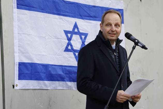 Thomas Heilmann; Fridays for Israel , am 10.11.2023 in Berlin, (FUB, Freie Universität Berlin, FU-Berlin), Deutschland *** Thomas Heilmann Fridays for Israel , on 10 11 2023 in Berlin, FUB, Freie Universität Berlin, FU Berlin , Germany