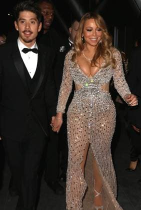 EXCLUSIVE: Mariah Carey wears a sparkling cleavage popping gown as she holds hands with boyfriend Bryan Tanaka while leaving Floyd Mayweathers 40th Birthday Party in Downtown Los Angeles 162347, EXCLUSIVE: Mariah Carey wears a sparkling cleavage popping gown as she holds hands with boyfriend Bryan Tanaka while leaving Floyd Mayweathers 40th Birthday Party in Downtown Los Angeles. Mariah was said to have sung Happy Birthday to Floyd. Los Angeles, California - Saturday February 25, 2016., Credit:MHD, PacificCoastNews Avalon United States, Los Angeles  Copyright: xMHD,xPacificCoastNewsx xAvalonx 0519731701