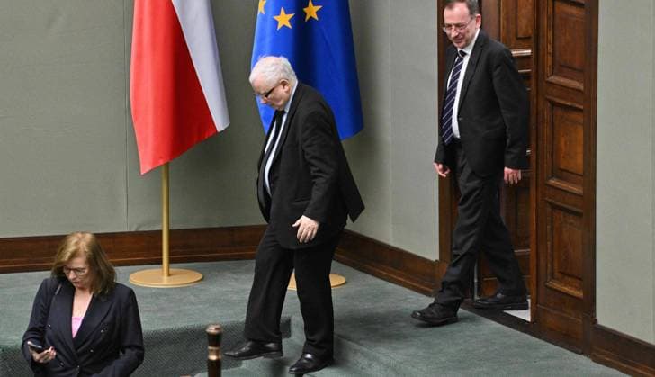 RECORD DATE NOT STATED 13.11.2023 WARSZAWA SEJM FIRST SESSION OF NEWLY ELECTED POLISH PARLIAMENT N Z JAROSLAW KACZYNSKI MARIUSZ KAMINSKI FOT DAMIAN BURZYKOWSKI NEWSPIX.PL --- Newspix.pl  DB131123_121