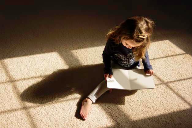 Creative Highlights Symbolbilder Young girl reading book in window sunlight Wooster, Ohio, United States CR_JOKU231105-1281086-01 ,model released, Symbolfoto