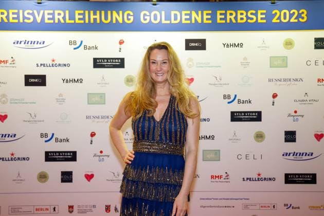 Daniela Theresia Helene Schwerdt bei derVerleihung der Goldenen Erbse 2023 im Roten Rathaus Berlin.