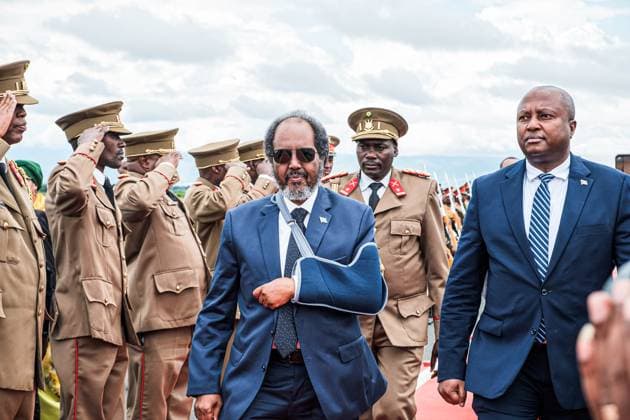 ARUSHA, TANZANIA - November 15: H.E Hassan Sheikh Mohamud president of Somali is on working visit to Burundi ahead of the EAC-SUMMIT which is going to take place on 23rd November in Arusha Tanzania. Photo by Nitanga Tchandrou Copyright: xNitangaxTchandroux