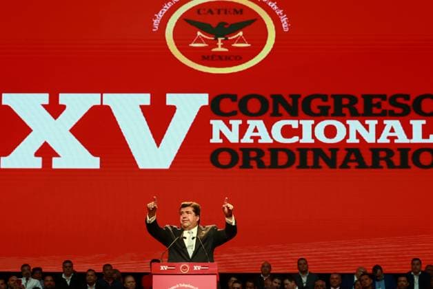 News Bilder des Tages XV Congress of the Autonomous Confederation of Workers and Employees of Mexico November 15, 2023 in Mexico City, Mexico: Senator Pedro Haces, speaks during the XV Congress of the Autonomous Confederation of Workers and Employees of Mexico (CATEM), at the Mexico City Arena. On November 15, 2023. In Mexico City. (Photo by Carlos Santiago Eyepix Group) Copyright: xCarlosxSantiagox xEyepixxGroupx CS202311158210