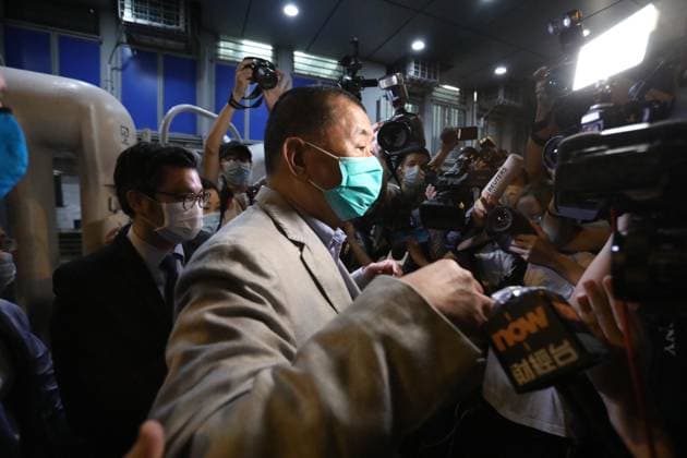 231854.jpg Hong Kong media mogul Jimmy Lai Chee-ying is released on bail at 00:30 Wednesday after being arrested for over 40 hours. was arrested at his home Monday morning on suspicion of breaching the city EDITORIAL USE ONLY  Copyright: xx 231854 x eyepress101250