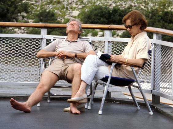 Aug 22, 1979; Mississippi River, MI, USA; U.S. President JIMMY CARTER and First Lady ROSALYNN CARTER sun aboard the Mississippi boat Delta Queen. The President and his family traveled from Minneapolis, MN to St. Louis, MO, from August 17 to August 24,1979, stopping many times in the way. Mississippi River USA - ZUMAg47_ 19790822_kri_g47_810 Copyright: xArthurxGracex