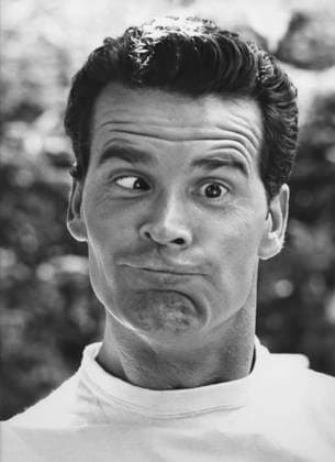 Film The Great Escape Actor James Garner boofing around off camera Bavaria Germany  Copyright: xLeoxFuchsxArchivesx 0634 James Garner (The Great Escape) FUNNY FACE PORTRAIT