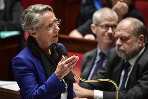 Questions To The Government At The National Assembly - Paris French Prime Minister Elisabeth Borne speaks during a session of questions to the government at the National Assembly in Paris, France on November 22, 2023. Photo by Firas Abdullah ABACAPRESS.COM Paris Ile-de-France France  Copyright: xAbdullahxFiras ABACAx