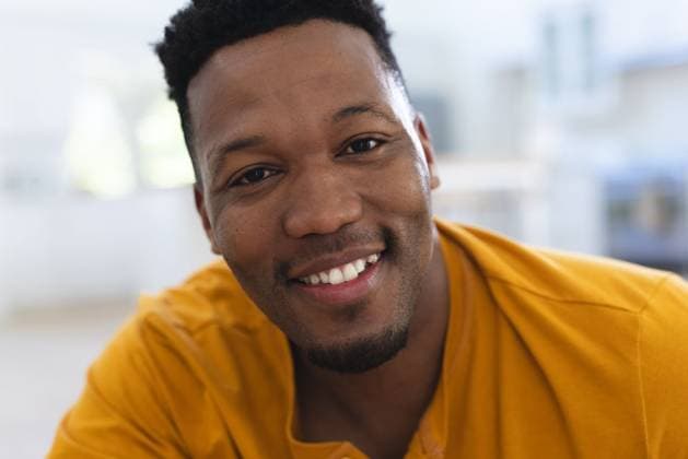 Happy african american man sitting on stairs at home, face close up, copy space Happy african american man sitting on stairs at home, face close up, copy space. Expression and domestic life, unaltered., model released, , property released, Cape Town, South Africa, 17.10.2023, 4912970.jpg, people,happy,african american,man,sitting,stair,home,face,close,copy space,expression,domestic life,unaltered,young,portrait,smile,person,cute,adult,lifestyle,attractive,cheerful,happiness,pretty,fun,smiling,looking,casual,beautiful,hair,indoors,house,african,american,copy,space,domestic,life Young Adult,Man,Male,Black