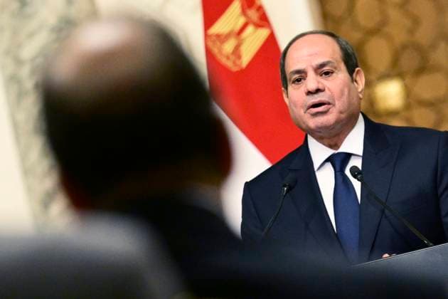 Alexander De Croo visits Egypt CAIRO, EGYPT -NOVEMBER 24 : Alexander De Croo (Open Vld), Prime Minister meets President Abdel Fattah Saeed Hussein Khalil el-Sisi , President of Egypt. Meeting pictured on NOVEMBER 24, 2023 in Cairo, Egypt, 24 11 2023 Cairo Egypt  Copyright: xPhilipxReynaersx