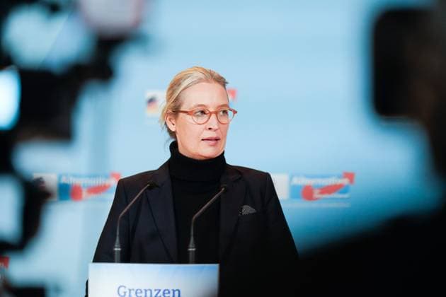 AfD-Bundestagsfraktion, Alice Weidel Fraktionssitzung AfD-Bundestagsfraktion, Pressestatement, Vorsitzende der AfD-Bundestagsfraktion, Bundessprecher, Alice Weidel Berlin Berlin GER *** AfD parliamentary group, Alice Weidel parliamentary group meeting AfD parliamentary group, Press statement, Chairwoman of the AfD parliamentary group, Federal Spokesperson, Alice Weidel Berlin Berlin GER