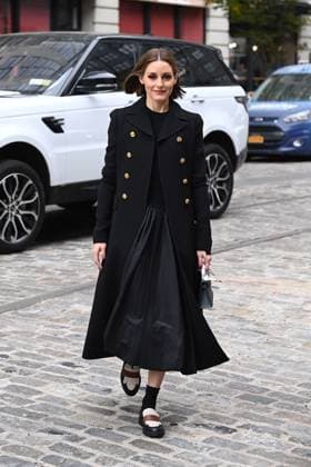 Olivia Palermo spotted out on her way to an early morning meeting wearing a Jonathan Simkhai dress, Giambattista Valli jacket, Marc Fisher loafers from DSW, Woolford socks and a Hermes bag. Featuring: Olivia Palermo Where: Brooklyn, New York, United States When: 27 Nov 2023 Credit: Michael Simon startraksphoto.com EDITORIAL USE ONLY. NOT FOR USE BY NEWSPAPERS BASED IN THE UK. Copyright: xMICHAELxSIMONx 53251851