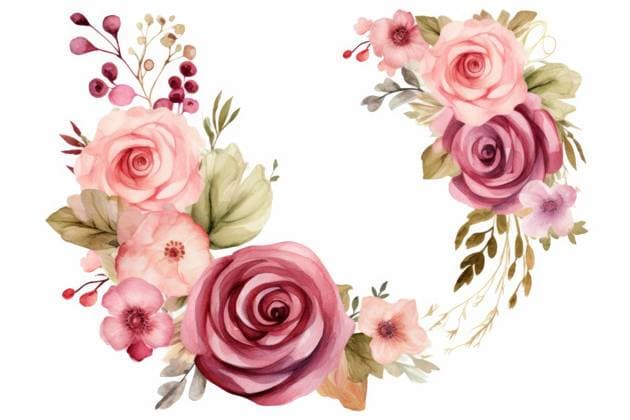 Floral Rose Ornament isoliert auf einem weißen Hintergrund *** floral Rose Ornament isolated at a white Background 1127114376