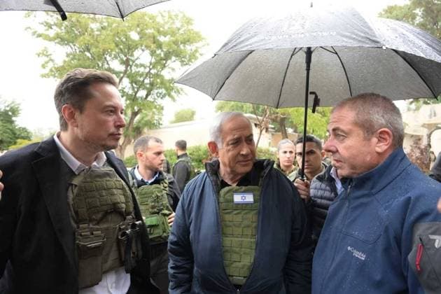 RECORD DATE NOT STATED 260838.jpg Elon Musk is visiting Israel Monday Nov 27, 2023, touring a kibbutz attacked on Oct 7th by Hamas militants. He is accompanied by Israel Prime Minister Netanyahu. Musk has come under fire after endorsing an antisemitic post on his platform, X, formerly known as Twitter. EDITORIAL USE ONLY  Copyright: xx 260838 x eyepress122687