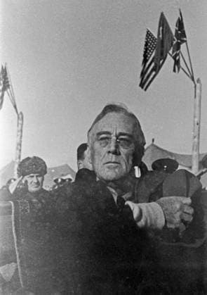 Great Patriotic War, 1941-1945 8571740 04.02.1945 The Great Patriotic War of 1941-1945. The Yalta Conference, February 4-11, 1945, a meeting where the three leaders of the anti-Hitler coalition, the USSR, the United States and Great Britain, made important decisions regarding the postwar world. Welcome ceremony for the heads of allied countries at the Saki military airfield outside Simferopol. US President Franklin D. Roosevelt during the national anthems at Saki. Alexey Simferopol Republic of Crimea Russia  Copyright: xAlexeyx