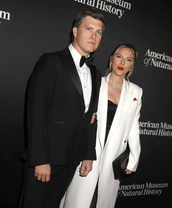 November 30, 2023, New York, New York, USA: COLIN JOST and SCARLETT JOHANSSON seen at the red carpet arrivals for 2023 American Museum of Natural HistoryÃ¢â‚¬â ¢s annual Ã¢â‚¬ËœThe Museum GalaÃ¢â‚¬â ¢ event. New York USA - ZUMAk03_ 20231130_zaf_k03_095 Copyright: xNancyxKaszermanx