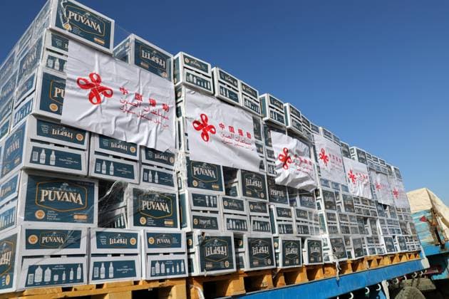 (231205) -- CAIRO, Dec. 5, 2023 -- A truck loaded with humanitarian aid supplies to Gaza provided by the Chinese government waits for departure in Cairo, Egypt, Nov. 27, 2023. The ambassador of Palestine to Egypt has extended his country s sincere gratitude to the Chinese government and people for providing timely humanitarian aid supplies to the conflict-ridden Gaza Strip. ) EGYPT-CAIRO-CHINA-GAZA-HUMANITARIAN AID SUPPLIES-HANDOVER SuixXiankai 