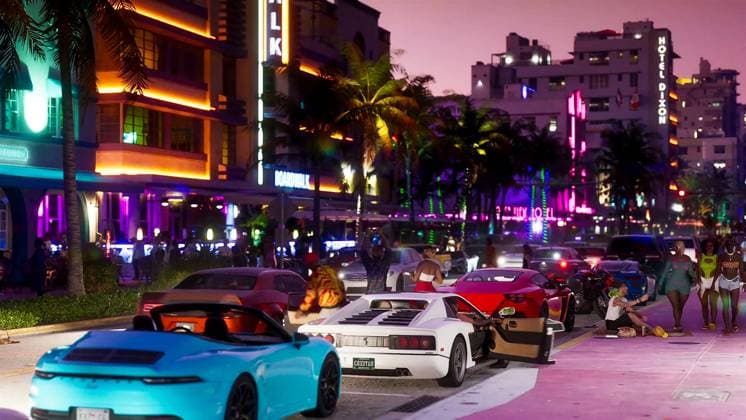 Images de la premiere bande-annonce du jeu vidÃ o Ã vÃ nement Grand Theft Auto VI (GTA 6) GTA 6: la premiere bande-annonce du jeu vidÃ o Ã vÃ nement Grand Theft Auto VI dÃ voilÃ e Ã la surprise gÃ nÃ rale. Dix ans apres la sortie du prÃ cÃ dent Ã pisode, Rockstar a dÃ voilÃ lundi les premieres images officielles de Â« Grand Theft Auto VI Â», qui ne sortira toutefois qu?en 2025. GTA 6: First trailer for the Grand Theft Auto VI event video game revealed to everyone s surprise. Ten years after the release of the previous episode, Rockstar revealed on Monday the first official images of Grand Theft Auto VI, which will however not be released until 2025. Paris France  Copyright: xValÃ rianxWagner BestimagexValÃ rianxWagner Bestimagex