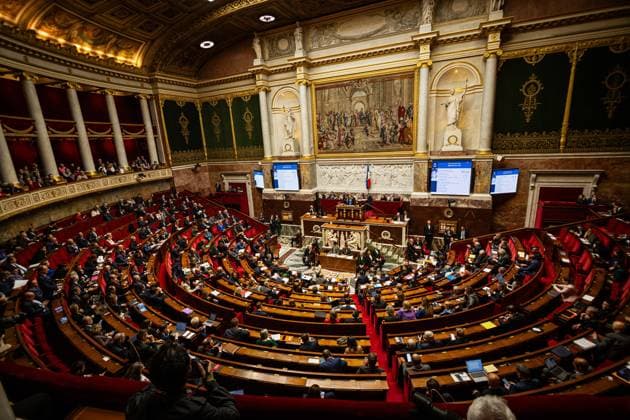 Questions to the French Government Session at the National Assembly in Paris - 06 Dec 2023 General view at the National Assembly during the session of questions to the government. A weekly session of questions to the French government in the National Assembly at Palais Bourbon, in Paris. Paris France Copyright: xTelmoxPintox xSOPAxImagesx NationalAssemblySession_Paris_TP_004