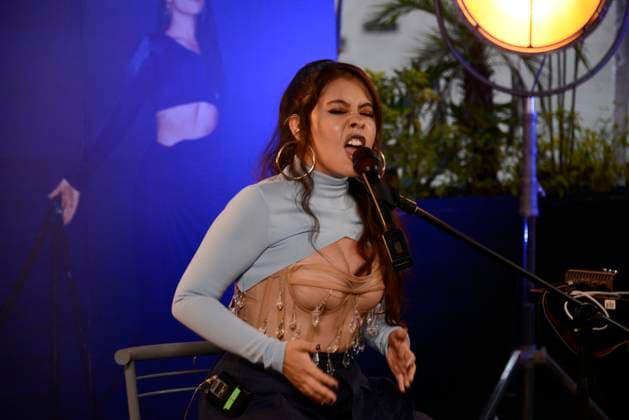 Colombian Singer Juliana Showcase December 5, 2023, Mexico City, Mexico: Colombian singer and songwriter, Juliana Velasquez offered a showcase for her Mexican fans at the Warner Music Mexico Terrace. on December 5, 2023, Mexico City, Mexico. (Photo by Carlos Tischler Eyepix Group) Copyright: xCarlosxTischler xEyepixxGroupx CT_05122023_106597