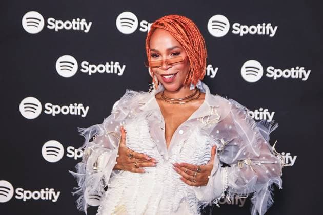 Bilder des Jahres 2023, Entertainment 12 Dezember Entertainment Themen der Woche KW49 SÃO PAULO, SP - 05.12.2023: TAPETE DA FESTA SPOTIFY - Karol Conká arrives for the first Spotify Party held at Parque Mirante at Allianz Parque in São Paulo on Tuesday night (5) x2469175x  YurixMurakami