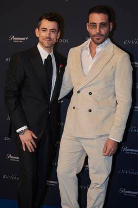 Los Enviados Tv Series Premiere December 5, 2023, Mexico City, Mexico: Miguel Angel Silvestre and Luis Gerardo Mendez attend the blue carpet of ˜Los Enviados™ Tv Series premiere. at Teatro Helenico. on December 5, 2023 in Mexico City, Mexico. ( Photo by Jaime Nogales Eyepix Group) Copyright: xJaimexNogales xEyepixxGroupx JN_05122023_106689