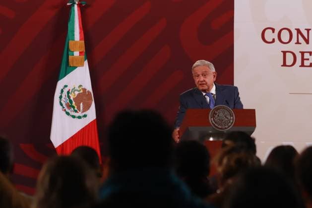 Mexico s President, Lopez Obrador Daily Briefing Conference December 6, 2023 in Mexico City, Mexico: President of Mexico ospeaks during the daily morning press conference in front of reporters at the national palace. on December 6, 2023 in Mexico City, Mexico. (Photo by Carlos Santiago Eyepix Group) Copyright: xCarlosxSantiagox xEyepixxGroupx CS202312068519