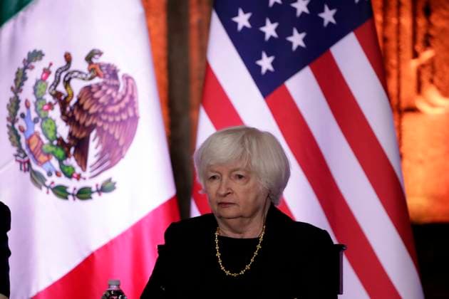 December 6, 2023, Mexico City, Mexico: United States Secretary of the Treasury, Janet Yellen during the presentation of the commemorative coin of 200 years of Diplomatic Relations Mexico - United States in ceremony at the Interactive Museum of Economy in Mexico City on December 6, 2023 in Mexico City, Mexico Mexico City Mexico - ZUMAe321 20231206_zia_e321_035 Copyright: xLuisxBarronx