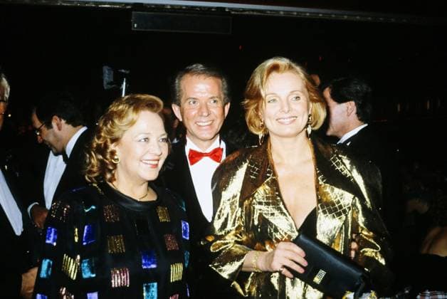 Lonny Kellner-Frankenfeld, ehemalige deutsche Schauspielerin und Sängerin, Rüdiger Janke und Schauspielerin Ruth Maria Kubitschek bei einer Abendveranstaltung, Deutschland um 1988. Copyright: HartwigxValdmanis Nur redaktionelle Nutzung. Editorial usage only. VAL_7205001952