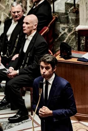 - Session of questions to the Government of December 5, 2023, at French National Assembly - 05 12 2023 - France Paris - Minister of National Education Gabriel Attal answers MPs during the session of questions to the government of December 5, 2023, in the French National Assembly.  AntoninxBuratx xLexPictorium LePictorium_0287151