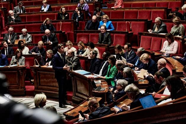 - Session of questions to the Government of December 5, 2023, at French National Assembly - 05 12 2023 - France Paris - Minister of National Education Gabriel Attal answers MPs during the session of questions to the government of December 5, 2023, in the French National Assembly.  AntoninxBuratx xLexPictorium LePictorium_0287155
